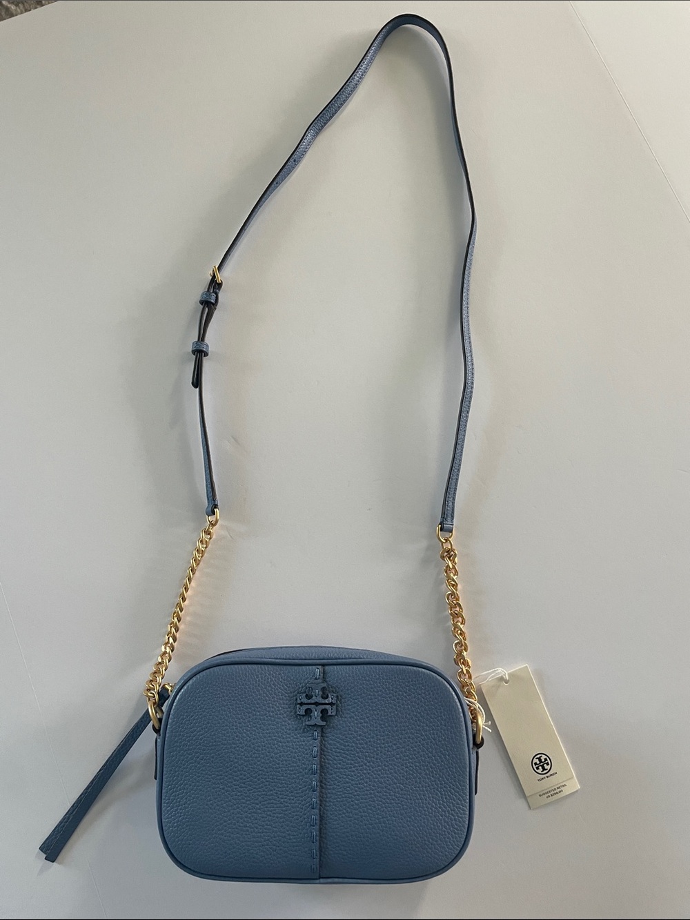 NWT Tory Burch McGraw Camera Bag Crossbody Pebbled Leather - Picture 4 of 12